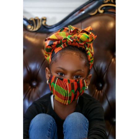 Kente Rew kids face mask
