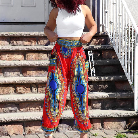 Red tik pants