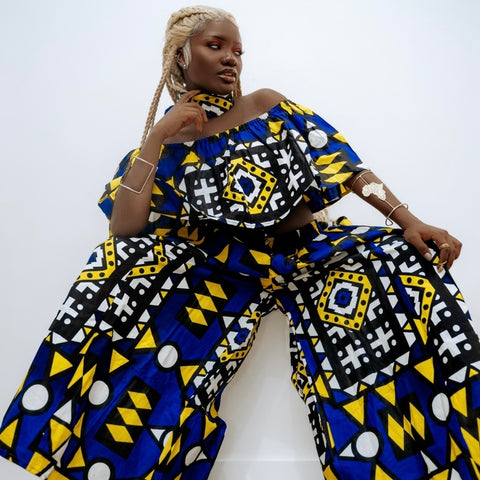 Blue Cam pants set
