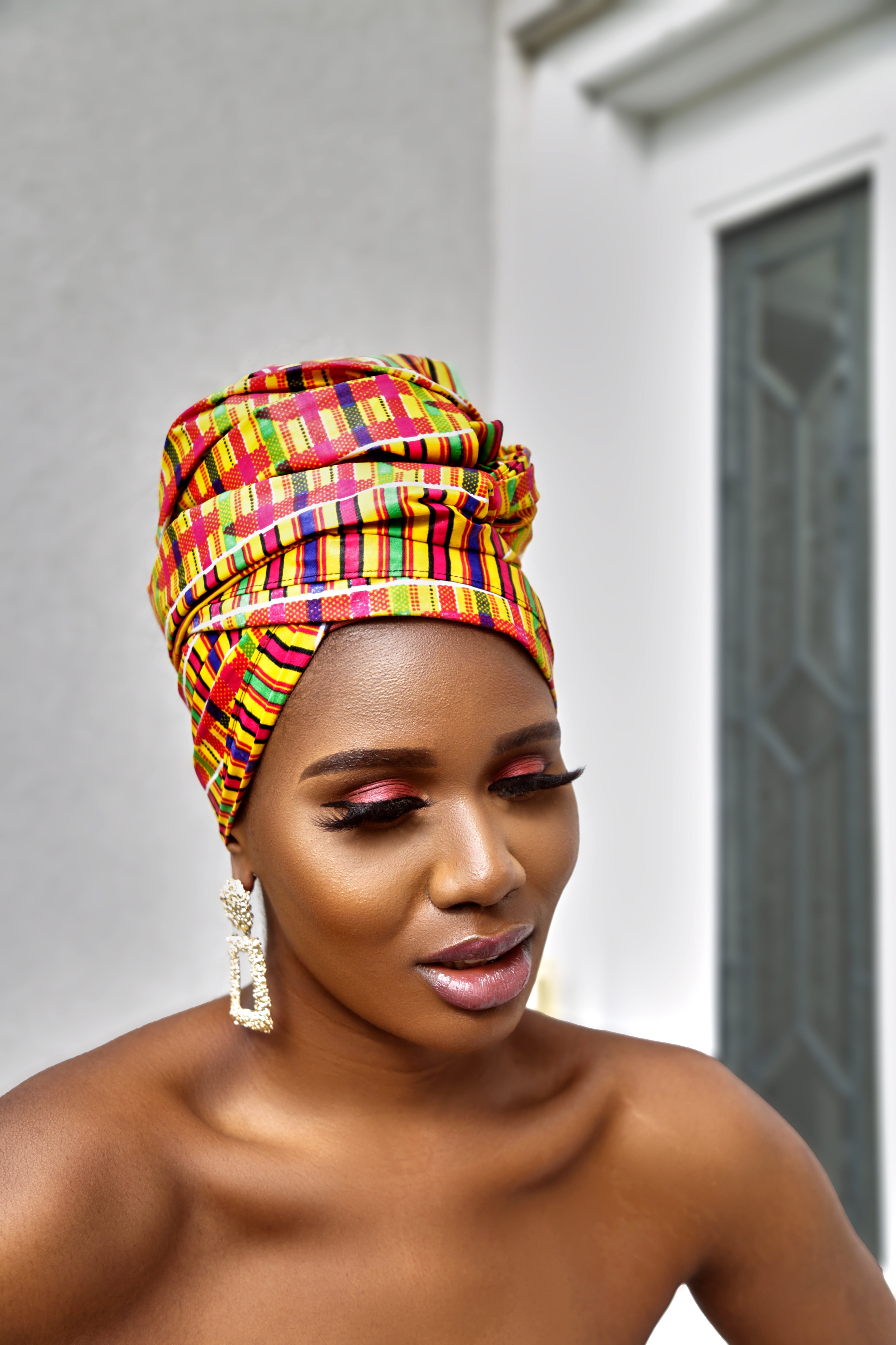 Kente kube headwrap