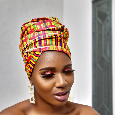 Kente kube headwrap