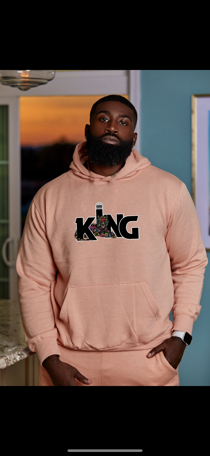 Luther King hoodie Peach