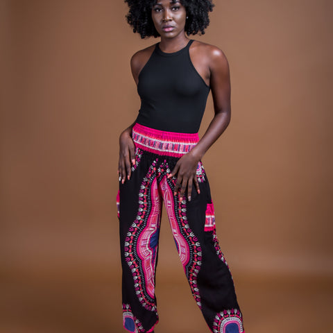 Pink and black tik pants