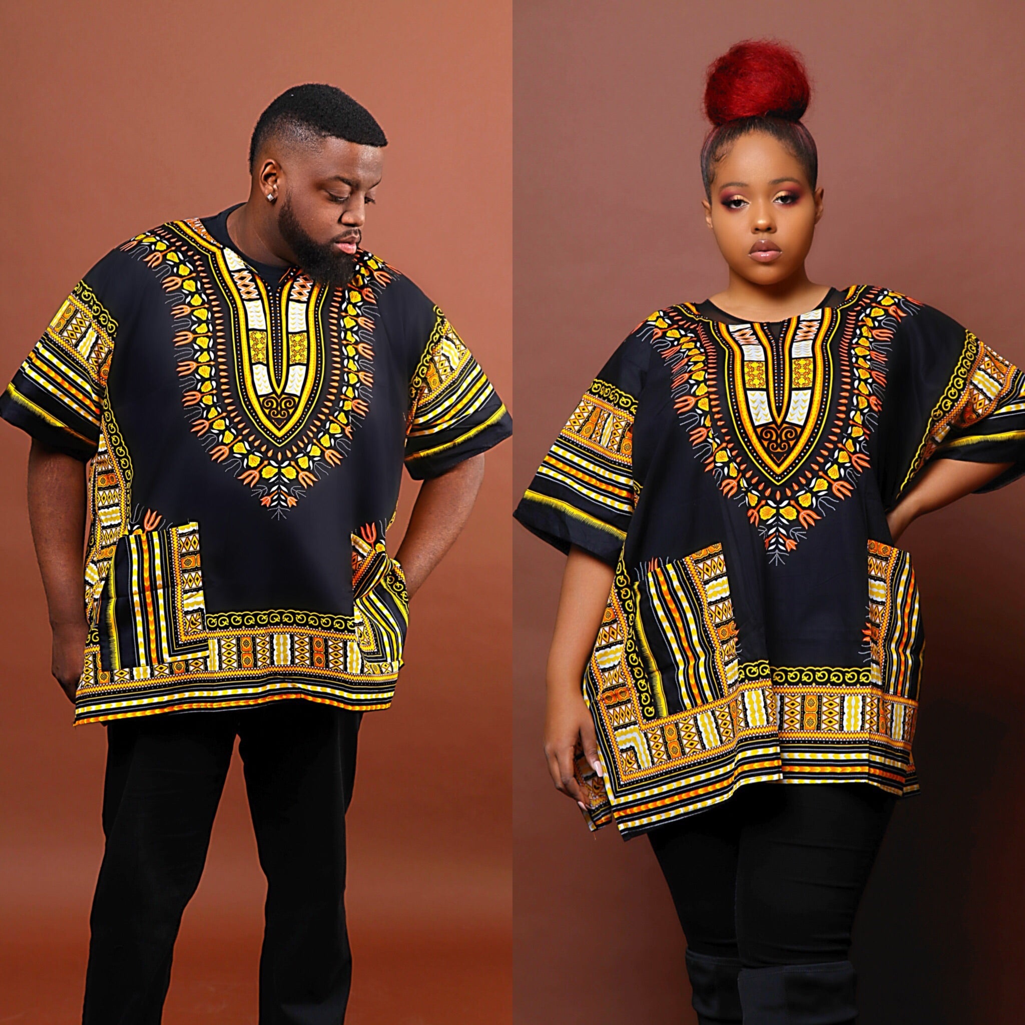 Black and gold dashiki plus size