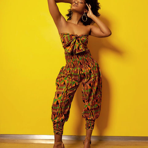 Kente rew pants and scarf